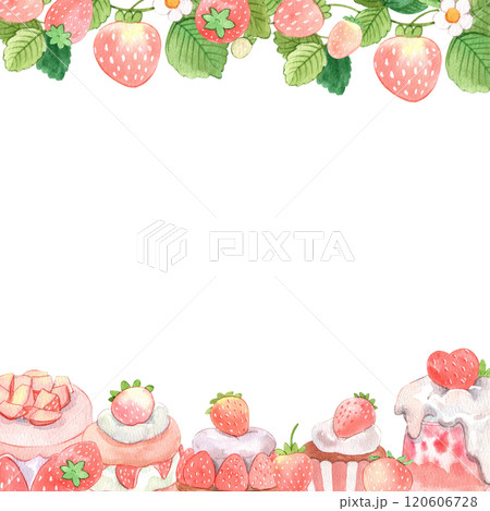 sweet strawberry celebration, strawberry festival, hand-drawn watercolor painting frame design sweet strawberry celebration, strawberry festival, hand-drawn watercolor painting frame design 120606728