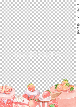 sweet strawberry celebration, strawberry festival, hand-drawn watercolor painting frame design 120606731