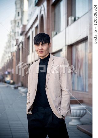Handsome man in suit, fashion, business, street style. Central Asia Handsome man in suit, fashion, business, street style. Central Asia 120606924