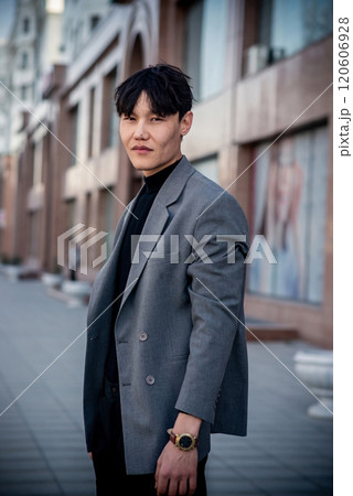 Handsome man in suit, fashion, business, street style. Central Asia 120606928