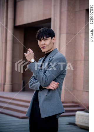 Handsome man in suit, fashion, business, street style. Handsome man in suit, fashion, business, street style. 120607059