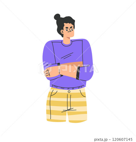 Angry Annoyed Woman Character Have Conflict and Argument with Someone Vector Illustration 120607145