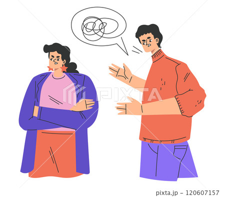 Relationship Problem with Angry Man and Woman Arguing Vector Illustration Relationship Problem with Angry Man and Woman Arguing Vector Illustration 120607157