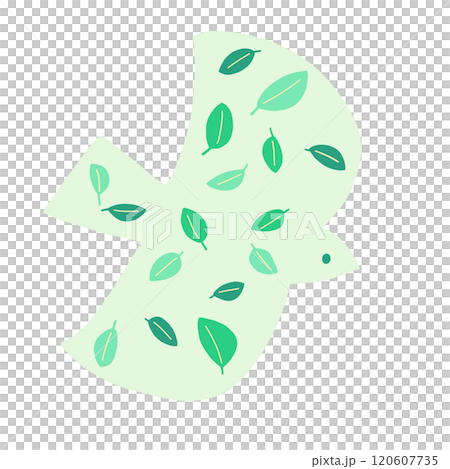 Cute leaf pattern bird illustration 120607735