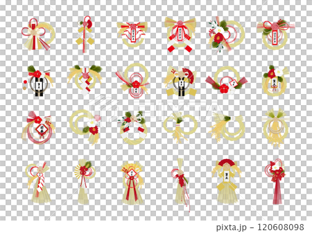 New Year decorations illustration set New Year decorations illustration set 120608098