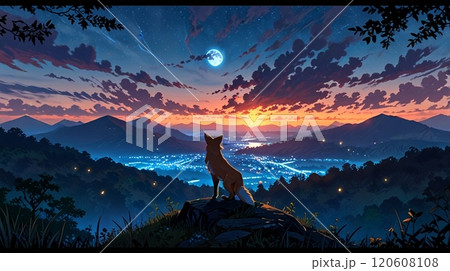 月夜に輝く幻想のキツネ_13 120608108