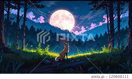 月夜に輝く幻想のキツネ_4 120608111