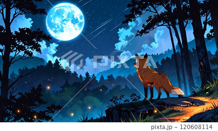 月夜に輝く幻想のキツネ_7 120608114