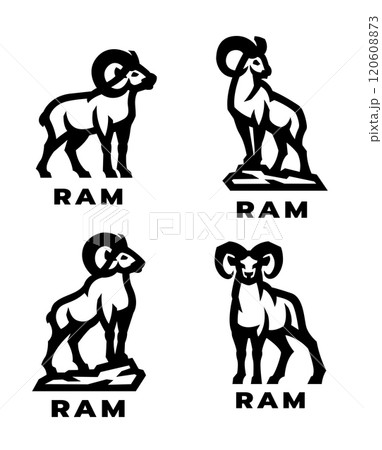 A set of sheep logos. A set of sheep logos. 120608873