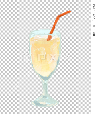 Hand-drawn illustration of mixed juice in a coffee shop 120609468