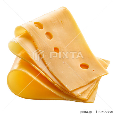 Folded Swiss Cheese Slices with Classic Holes  120609556