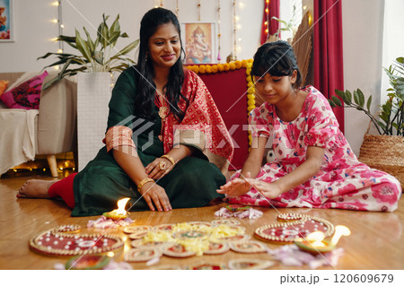 Celebrating Traditional Festival with Diwali Decorations Celebrating Traditional Festival with Diwali Decorations 120609679