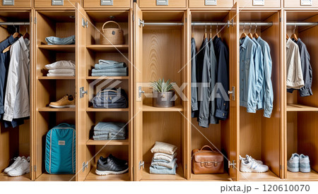a closet with a plant and a pot on the shelf a closet with a plant and a pot on the shelf 120610070