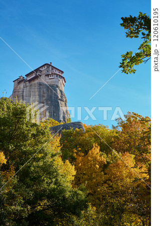 Rusanu Monastery in Meteora in autumn, Greece 120610195