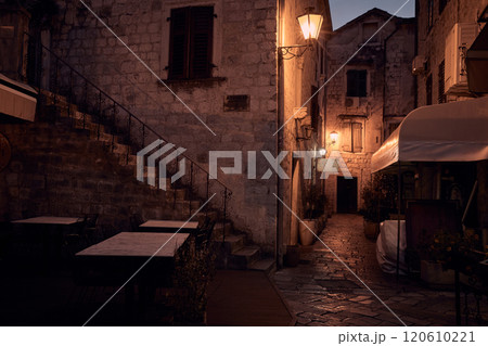 Street in old town of Kotor, Montenegro 120610221
