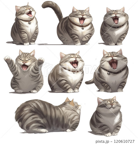 太っている猫のイラスト集 120610727