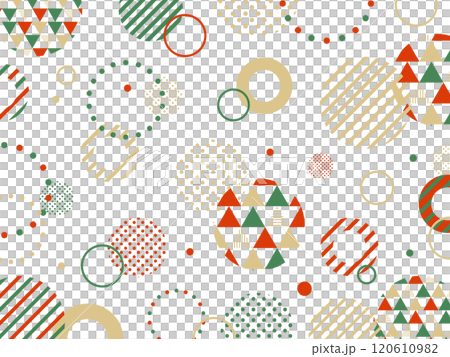 聖誕節/新年快樂紅色和綠色流行幾何圖案背景 120610982