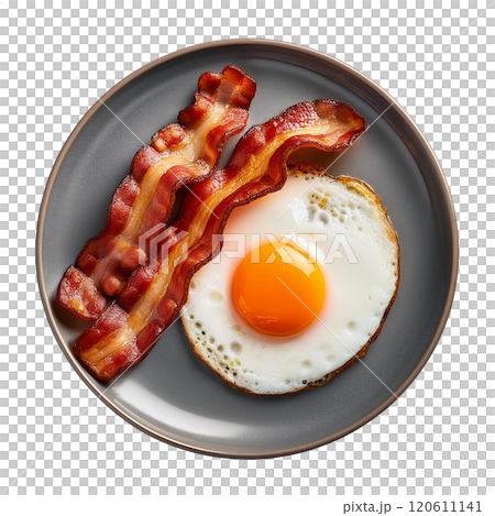 Classic Breakfast Plate with Bacon and Sunny Side Up Egg Classic Breakfast Plate with Bacon and Sunny Side Up Egg 120611141