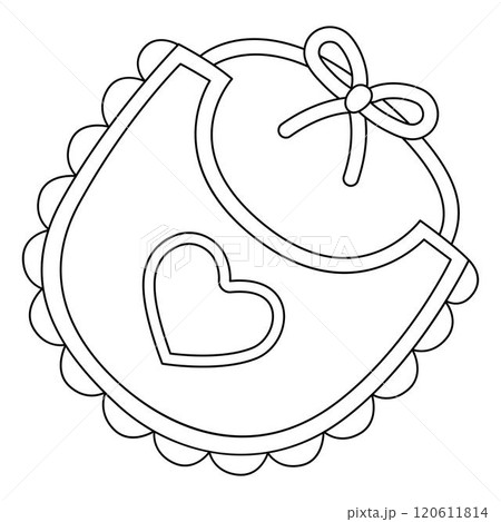 Baby Shower Baby Girl Bib Isolated Coloring Page Baby Shower Baby Girl Bib Isolated Coloring Page 120611814