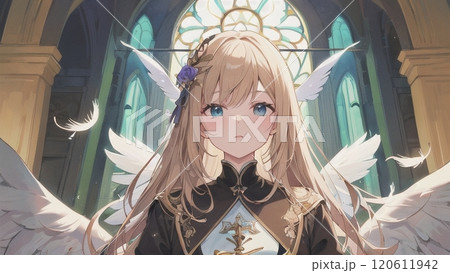 教会で祈る天使 120611942