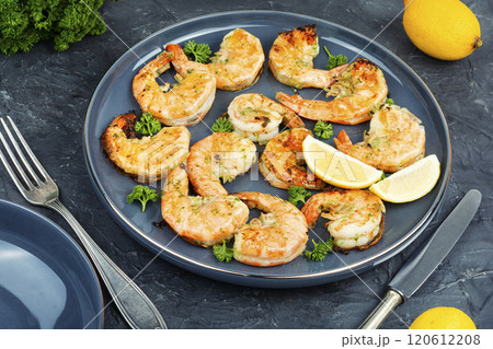 Prawns, grilled river shrimp. 120612208