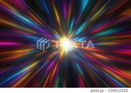 カラフルな光の放射状の線 カラフルな光の放射状の線 120612258