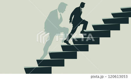 階段を駆け上がるビジネスマン 120613053