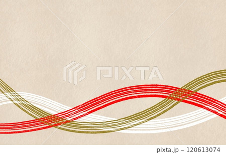新年や年賀状、めでたい背景で使える　赤白金の曲線が描かれた和風ミニマル背景デザイン 120613074