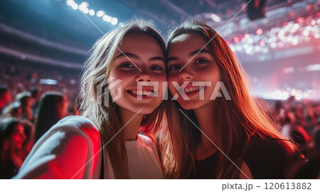 コンサートでのセルフィーを楽しむ若者たち コンサートでのセルフィーを楽しむ若者たち 120613882