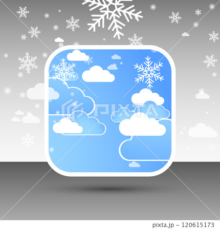 Abstract blue Winter square background with snowflakes. Vector illustration. 120615173