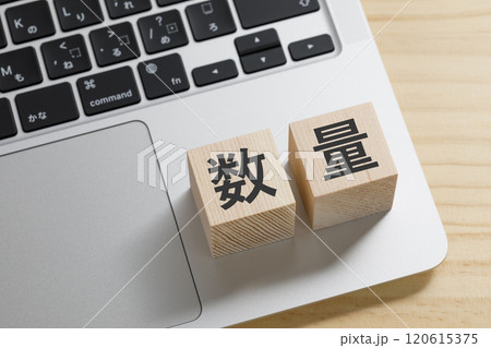 数量と書かれた積み木のブロック 数量と書かれた積み木のブロック 120615375