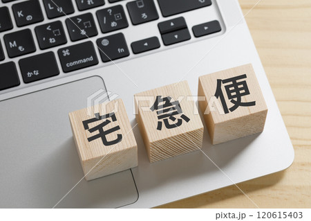 宅急便と書かれた積み木のブロック 120615403