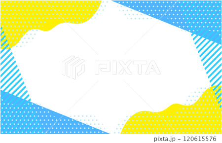 ポップな幾何学模様の背景素材 12 水色 青 黄色 120615576