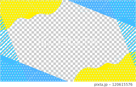 ポップな幾何学模様の背景素材 12 水色 青 黄色 120615576