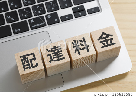 配達料金と書かれた積み木のブロック 120615580