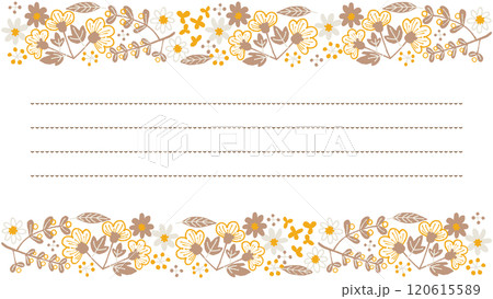 ナチュラルなインド刺繍風植物のフレーム 120615589