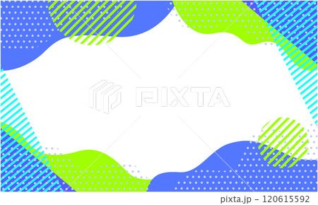ポップな幾何学模様の背景素材 13 黄緑 青紫 ブルー 120615592