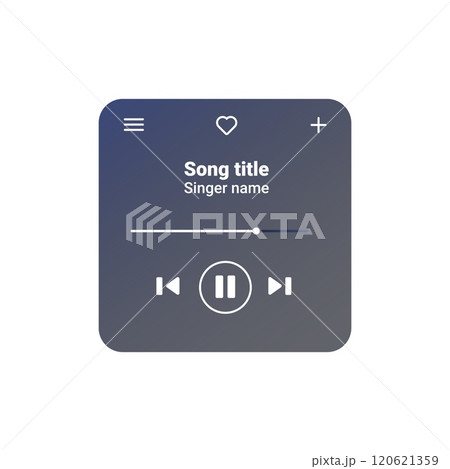 Gradient music player UI for easy song and playlist control. 120621359