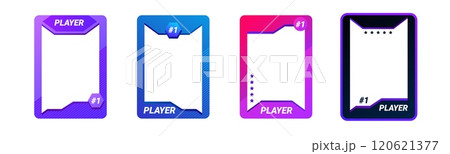 Colorful ID card with player details for sports and esports. Colorful ID card with player details for sports and esports. 120621377