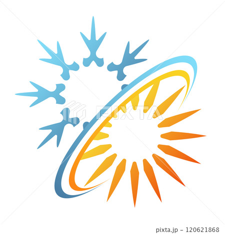 Snowflake sun symbol for air conditioner and heating 120621868