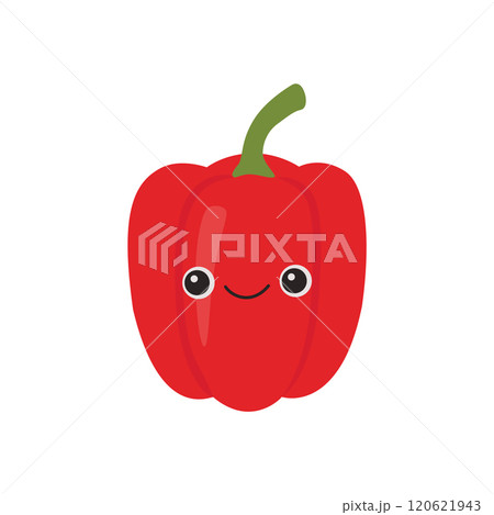 Cute red pepper with smiling face. Cute red pepper with smiling face. 120621943