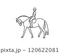 Young man riding a horse. Vector Illustration 120622081