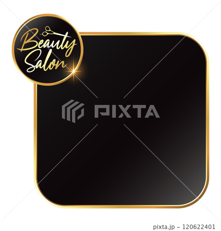 Square sign with gold beauty salon frame 120622401