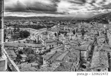 Panoramic view over the roofs of Gubbio, Italy Panoramic view over the roofs of Gubbio, Italy 120622472