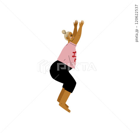 Plump Woman in Chair Pose, Curvy Girl Practicing Yoga, Healthy Lifestyle Vector Illustration Plump Woman in Chair Pose, Curvy Girl Practicing Yoga, Healthy Lifestyle Vector Illustration 120622537