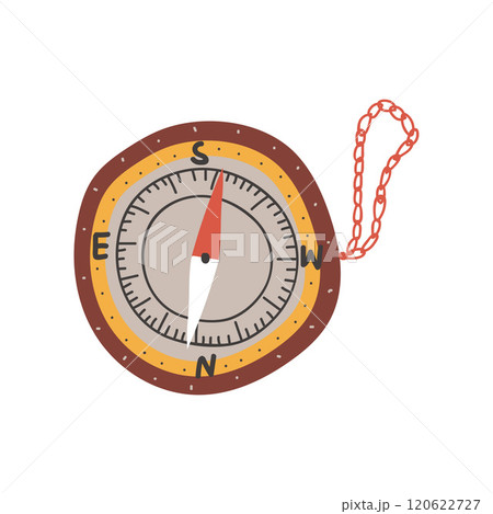 Compass, Summer Travel Equipment Tool Vector Illustration Compass, Summer Travel Equipment Tool Vector Illustration 120622727