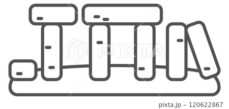 Stonehenge line icon. Old rock landmark symbol Stonehenge line icon. Old rock landmark symbol 120622867