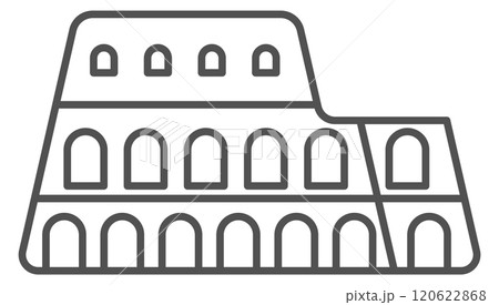 Ancient rome theatre antique ruin line icon Ancient rome theatre antique ruin line icon 120622868