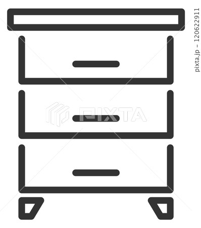 Wooden beehive line icon. Honey farm symbol 120622911