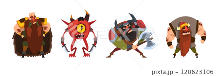 Fantastic Magical Creature Character from Fairytale Vector Set 120623106
